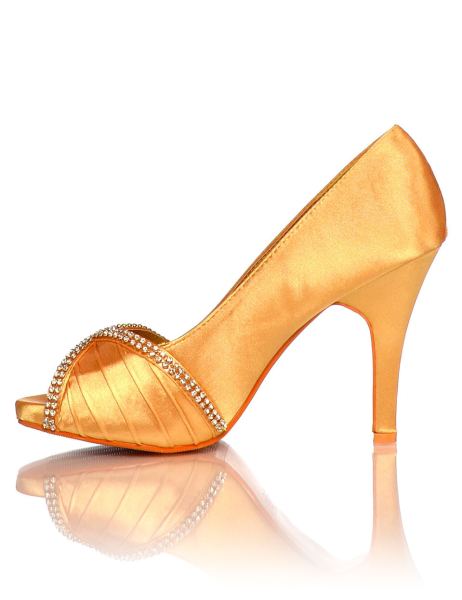 Muse Shoes Satijnen Avondschoenen Pumps Goud Mmu 3 2