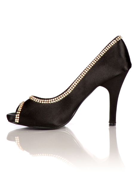 Muse Shoes Satijnen Avondschoenen Pumps Zwart Mmu 2 1