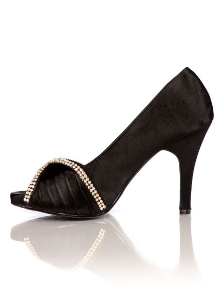 Muse Shoes Satijnen Avondschoenen Pumps Zwart Mmu 3 1