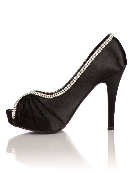 Muse Shoes Satijnen Avondschoenen Pumps Zwart Mmu 7 1