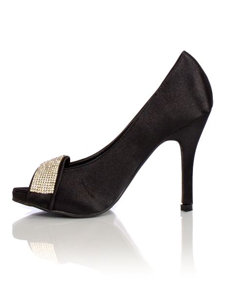 Muse Shoes Satijnen Avondschoenen Pumps Zwart Mp 306 4