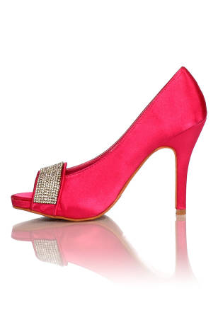 Stephan Satijnen Avondschoenen Pumps Fuchsiaroze Maat 36 37 38 39 40 41