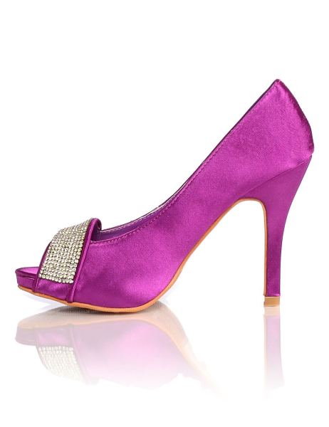 Stephan Satijnen Avondschoenen Pumps Paars Mp 306 1