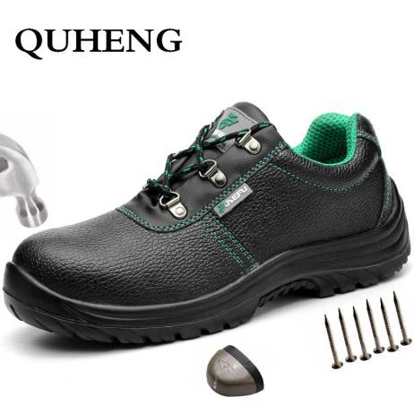 QUHENG Work Safety Boot for Men Leather D...