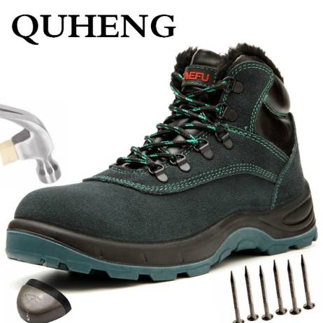 QUHENG Safety Work Boots Shoes for Men Pr...