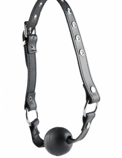 Standaard Ball Gag Met Leren Riempje Rood 
