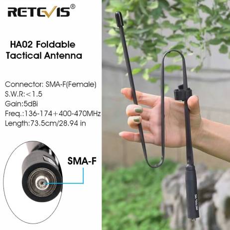 Retevis HA02 Foldable Tactical Antenna SM...