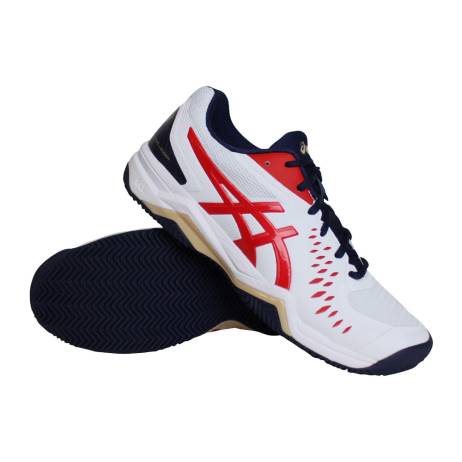 Asics Gel Challenger 12 Clay Tennisschoenen Heren Wit Rood
