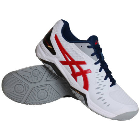 Asics Gel Challenger 12 Tennisschoenen Heren Wit Rood