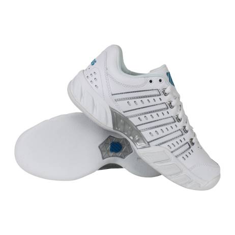 K Swiss Bigshot Light Leather Carpet Tennisschoenen Dames Wit Zilver Blauw