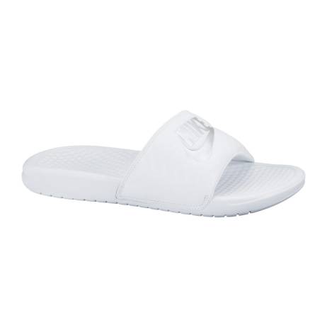 Nike Benassi Jdi Slippers Dames Wit Zilver