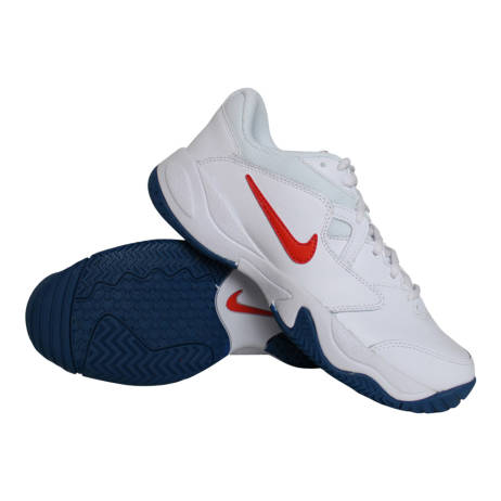 Nike Court Lite Tennisschoenen Jongens Wit Blauw