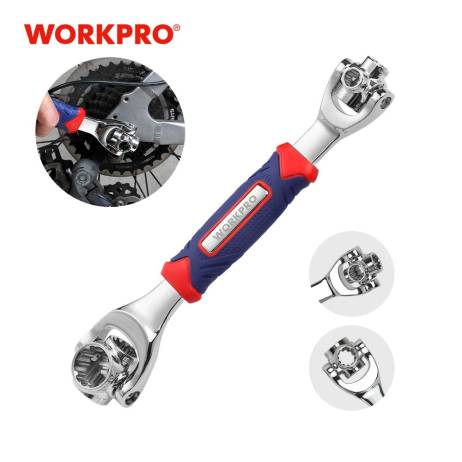 WORKPRO 8 In 1 Socket Wrench Universal Socket Wrench Multifunction 360 Degree 6-Point Car Repair Tools