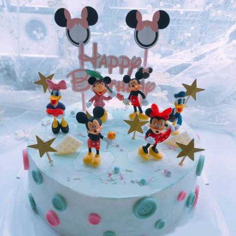 6pcs Disney Mickey Minnie Birthday Cake D...