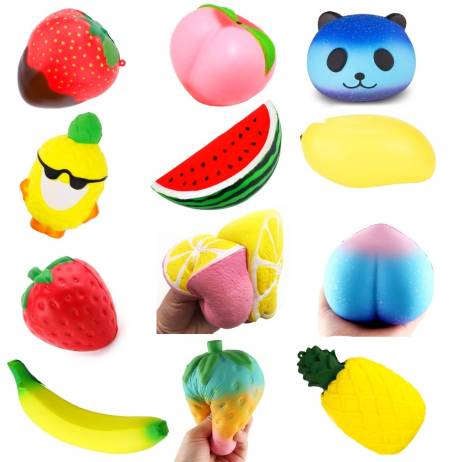 Colorful Various Fruits Squishy Toys Soft...