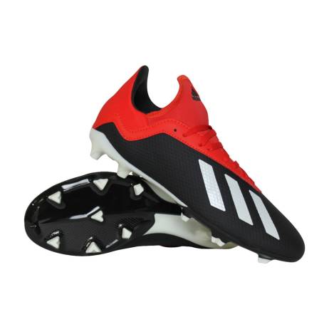 Adidas X 18 3 Fg Voetbalschoenen Jongens Zwart Rood Wit