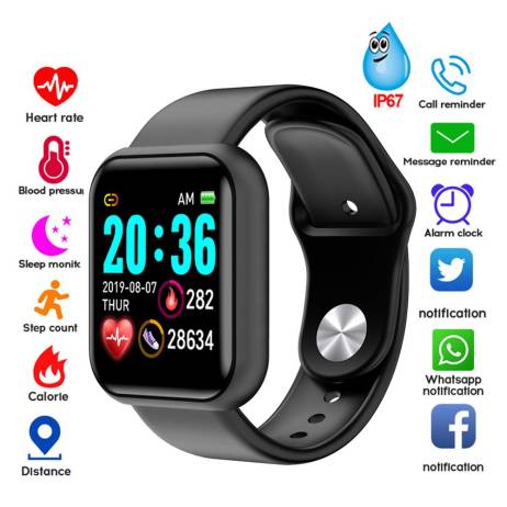 D20 Bluetooth Smart Watches Men Waterproof Sport Fitness Tracker Smart Bracelet Blood Pressure Heart Rate Monitor Y68 Smartwatch