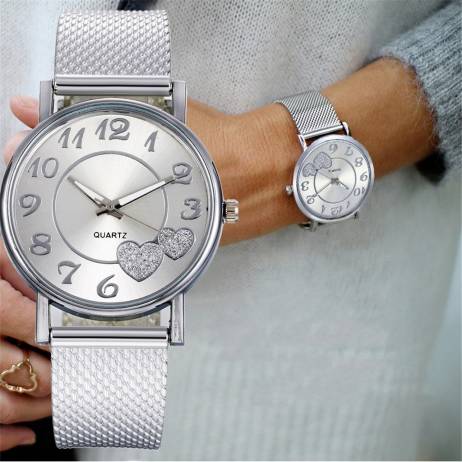Creative Women Watches Minimalist Calendar Stainless Steel Mesh Belt Woman Quartz Watch New Montre Femme Gift Zegarek Damski