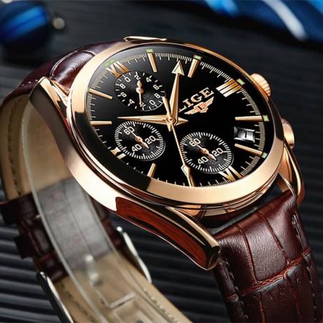 LIGE Men Watches Luxury Military Quartz W...