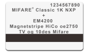 Plastkort - MIFARE® Classic 1K NXP + EM4200, Magnetstripe oe