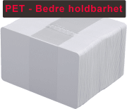 Plastkort - Hvite 0,76mm PET 100/pk