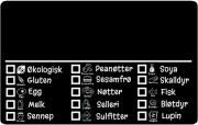 Allergenkort - Svart matt med allergener 10/pk