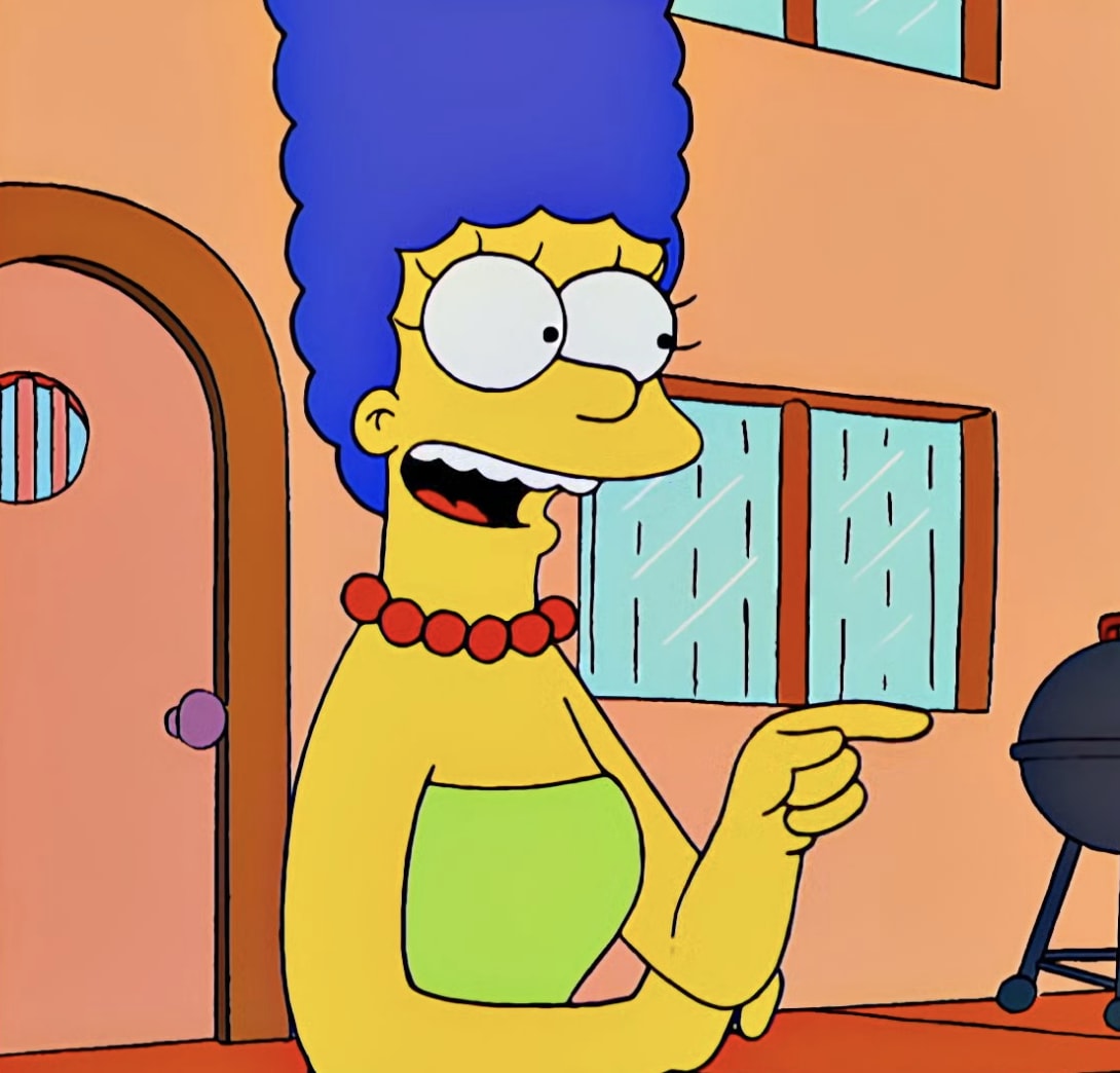 Marge outside in The Simpsons