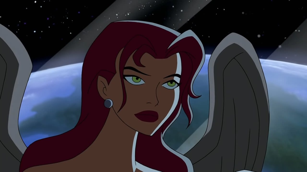 Hawkgirl without her mask in the Watchtower in "Justice League"