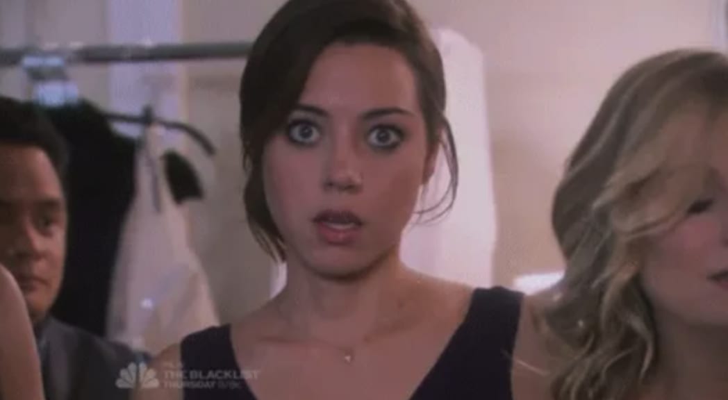 April Ludgate looking shocked in "Parks and Rec"