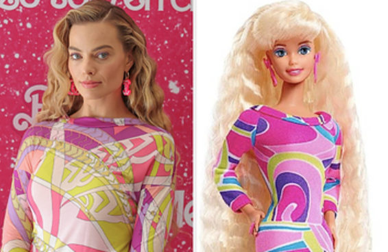 Vários looks da Margot Robbie para a divulgação de "Barbie" foram inspirados na boneca - veja a comparação lado a lado!
