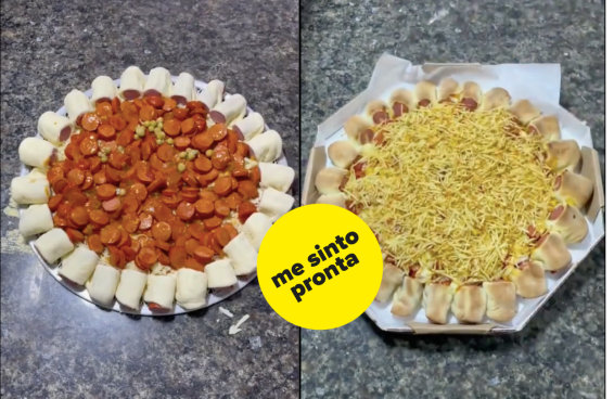 Uma pizza de cachorro-quente deixou muita gente com larica e agora queremos uma fatia