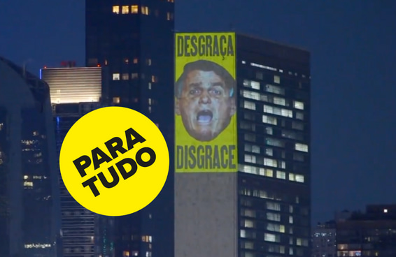 Antes de discurso de Bolsonaro, prédio da ONU recebe projeção de "vergonha brasileira"
