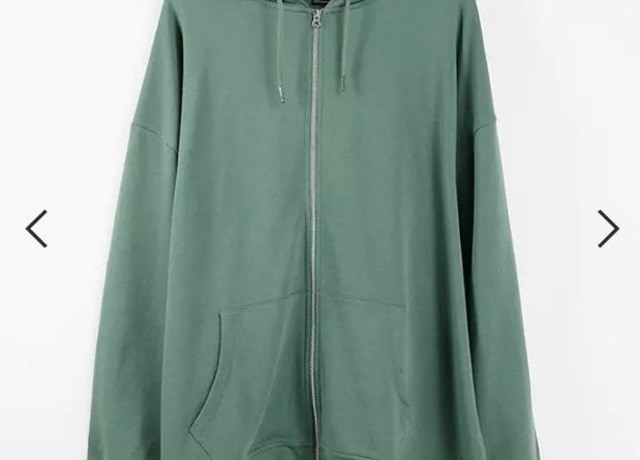 Green zip-up hoodie