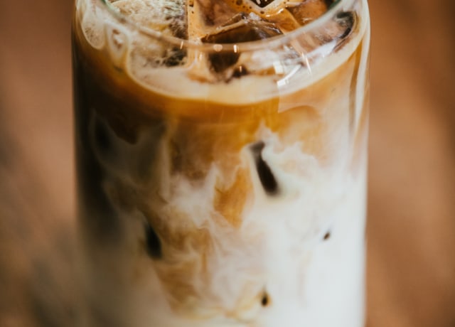 clear glass filled ice coffee