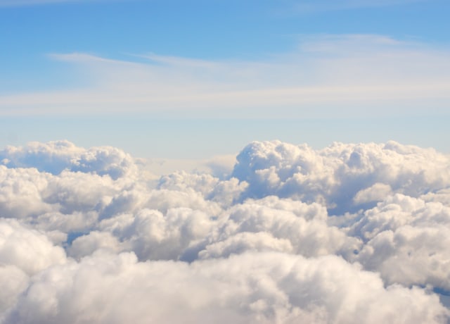 nimbus clouds and blue calm sky