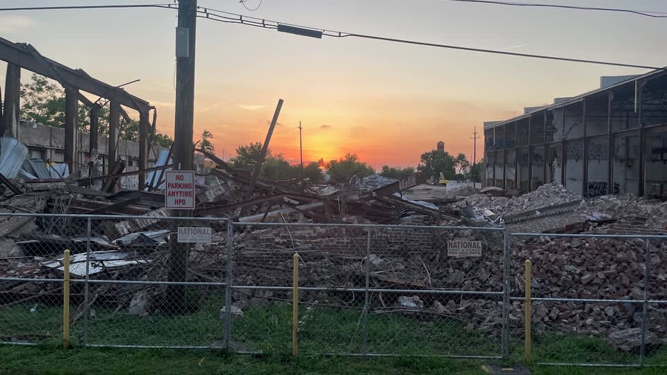 demolition on Tricou Street creates a new view of the sunset.