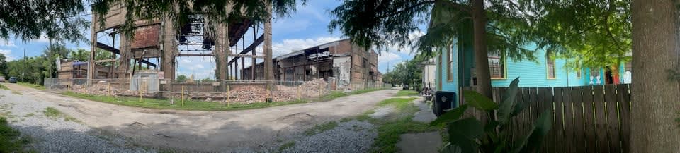 demolition on Tricou Street panoramic photo