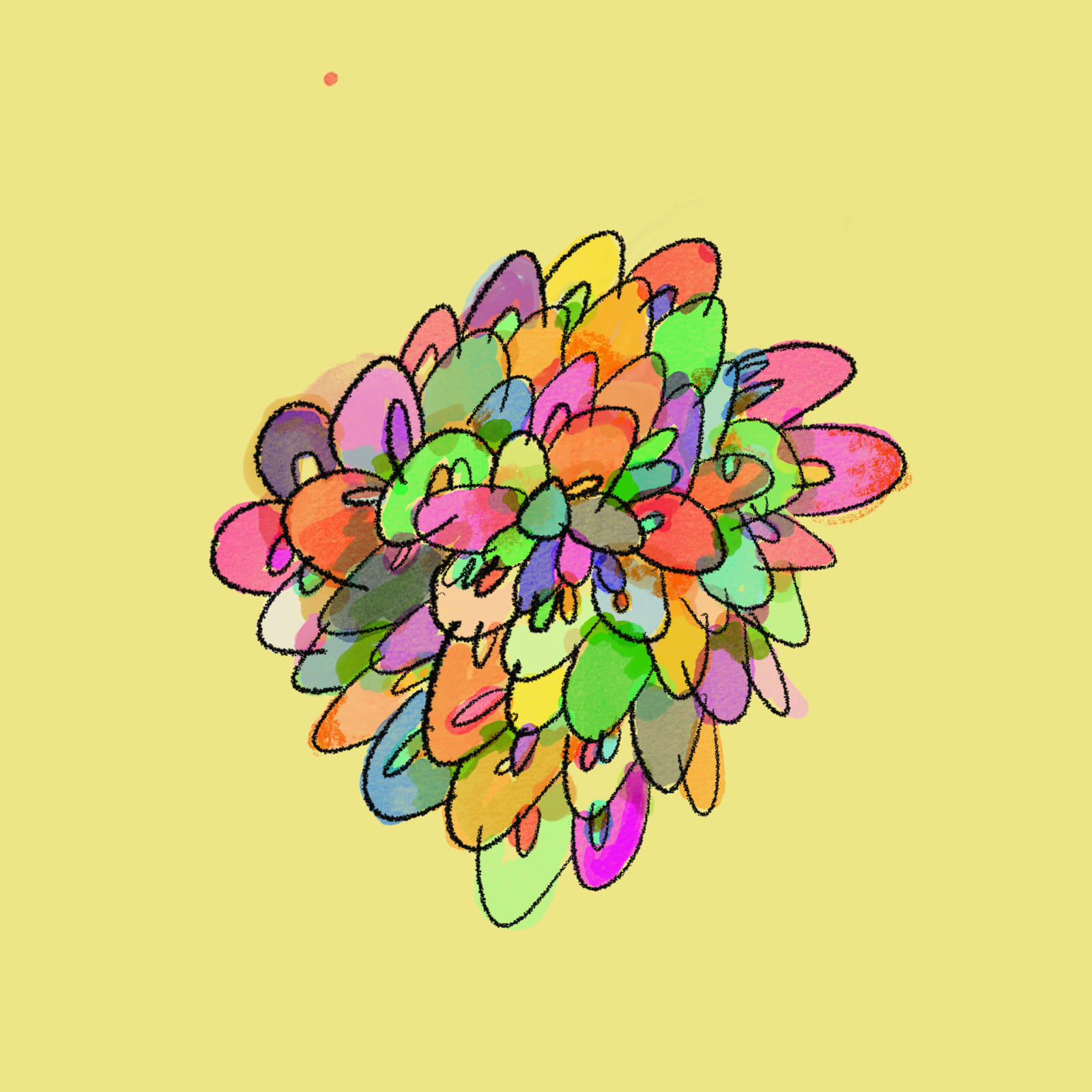 Daily Drawing, July 23, 2026: Organic form, with color.