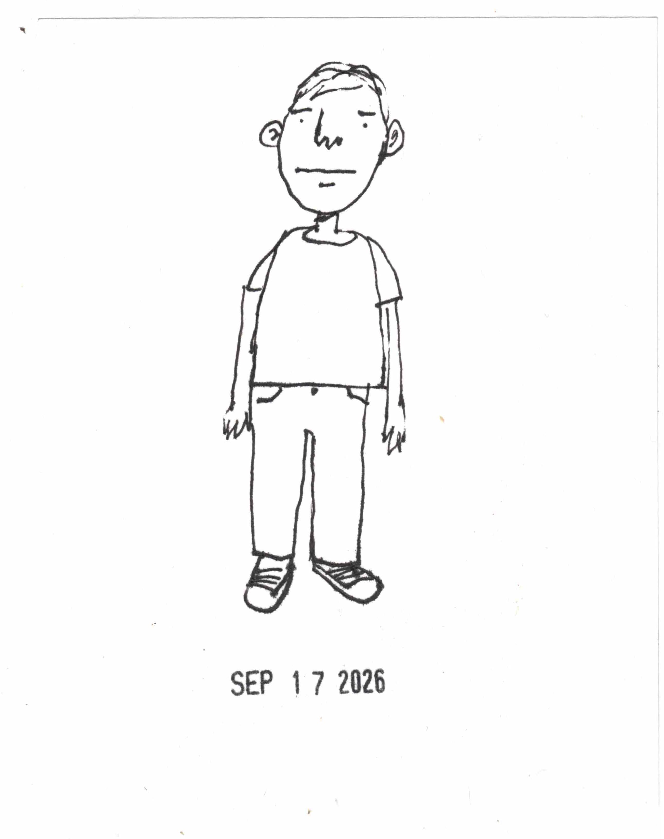 daily drawing for September 17, 2026: I guess you'd call it a "standing figure".