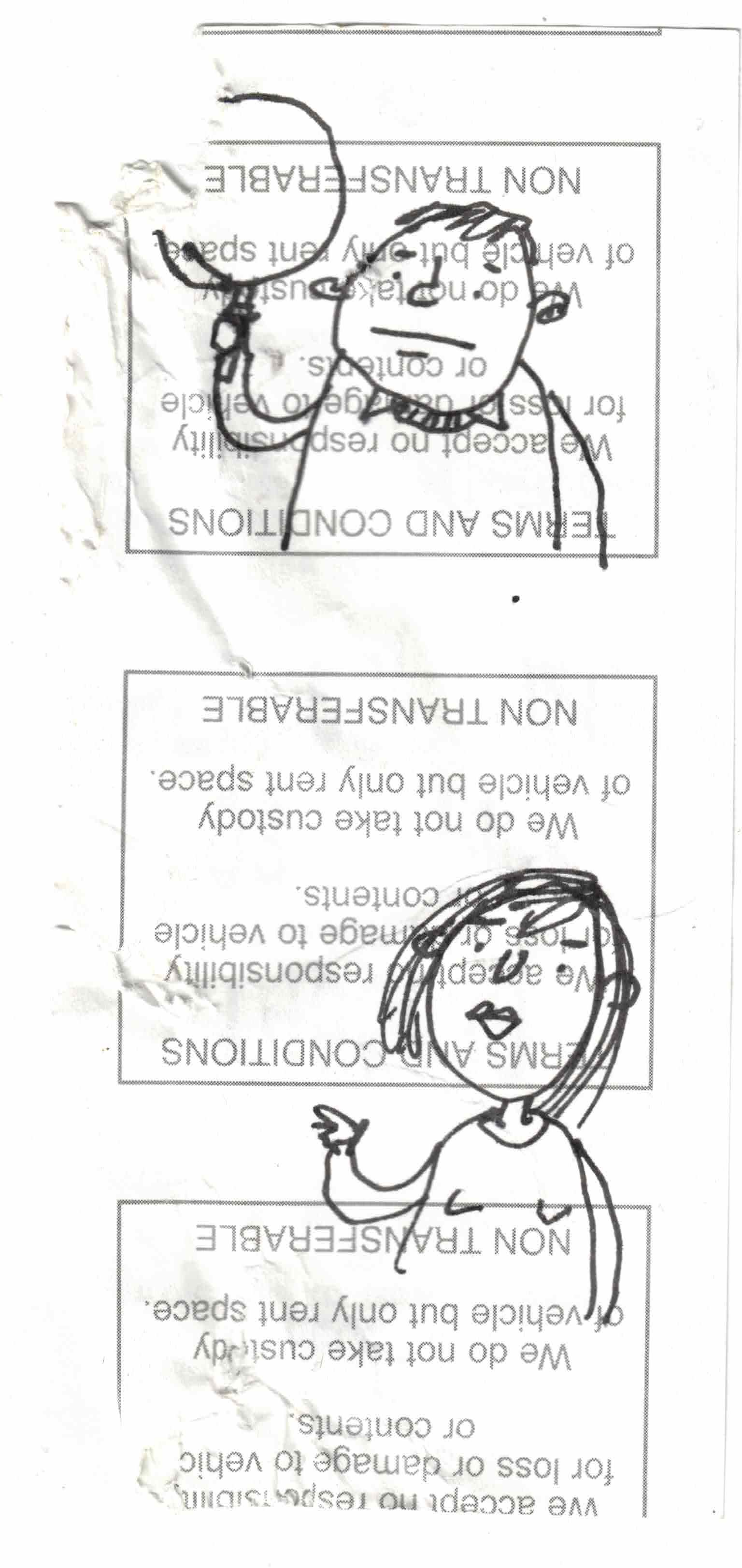 daily drawing for September 4, 2026: back of a parking receipt.