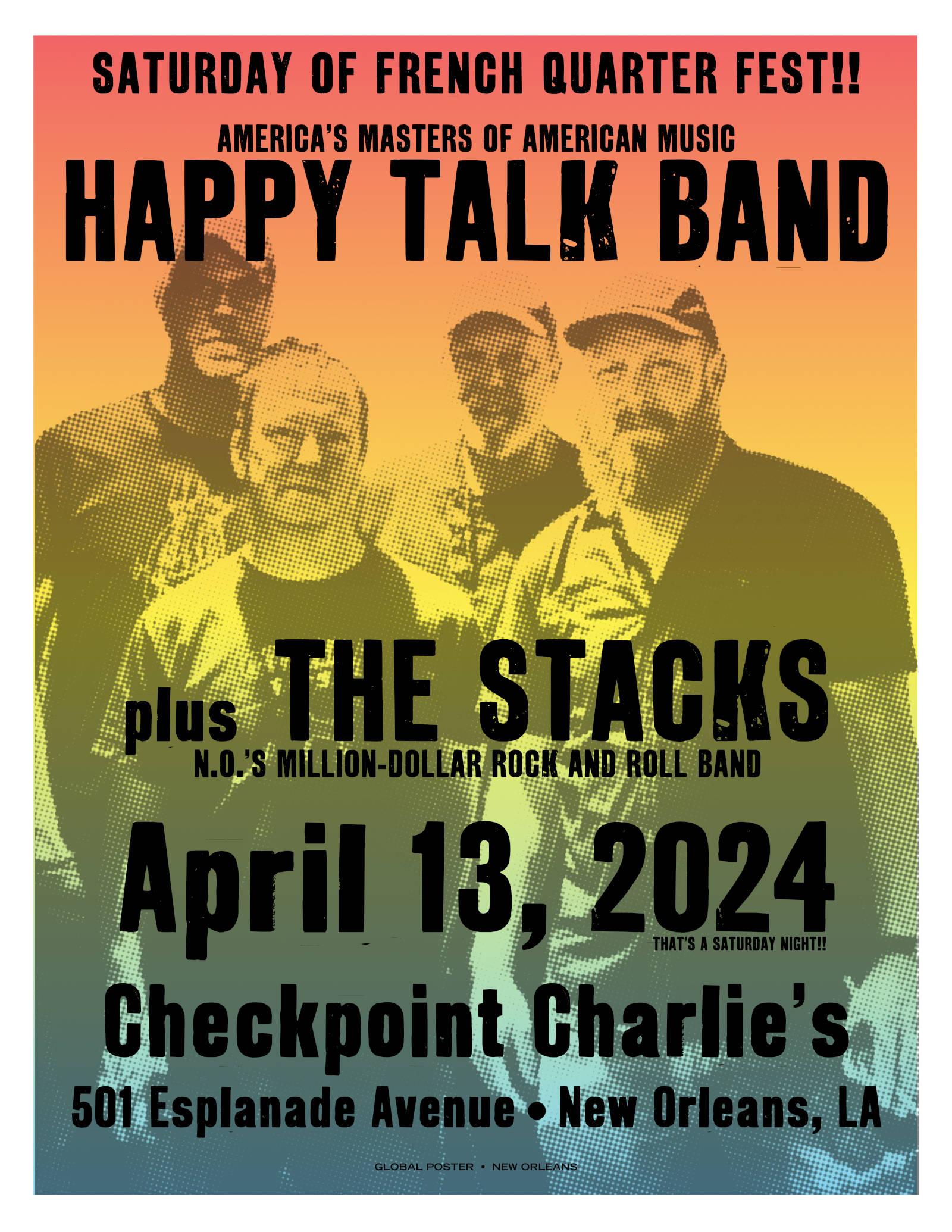 The Stacks and Happy Talk at Checkpoint Charlie, April 13, 2024