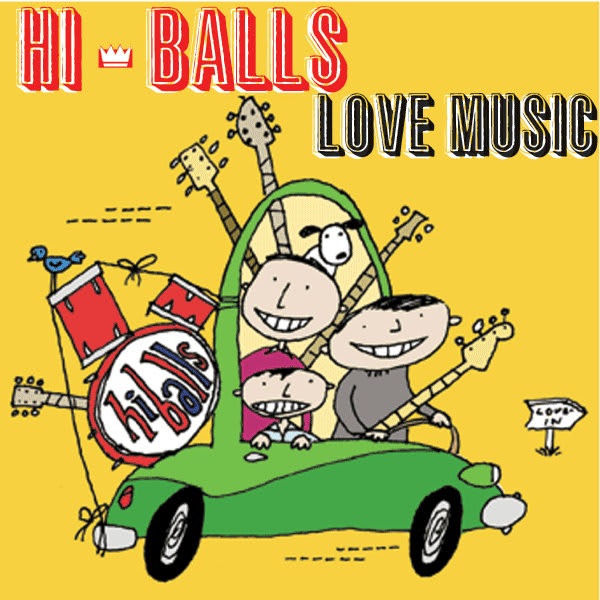 Album cover design for The Hi-Balls <i>Love Music</i> by David Rhoden