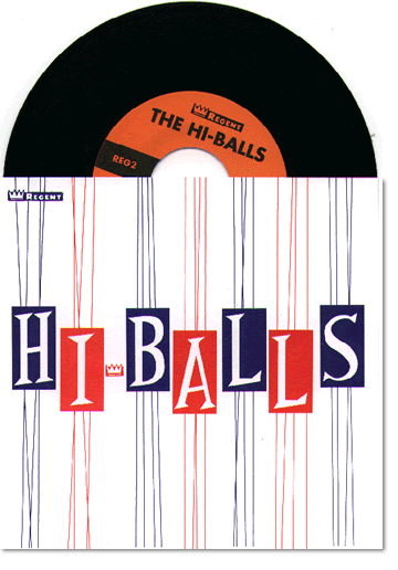 7" record sleeve design for The Hi-Balls by David Rhoden