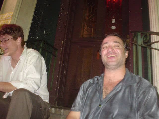 Doug and Trey out side the Circle Bar after a gig, May 2, 2003.