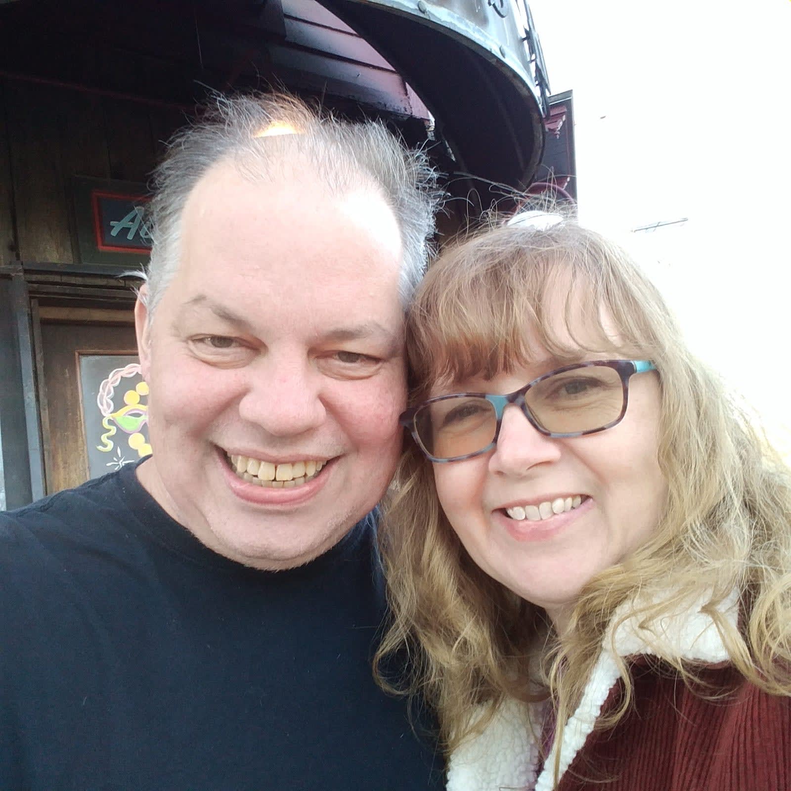 David and Gina outside Le Bon Temps