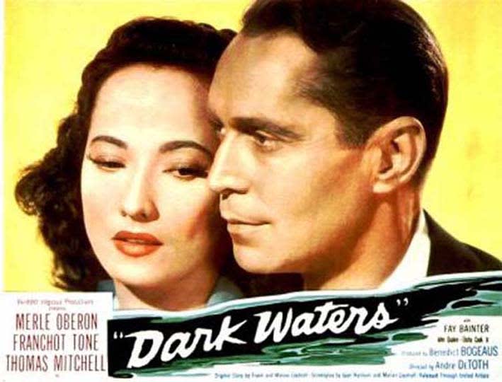 Dark Waters poster with Merle Oberon and Franchot Tone