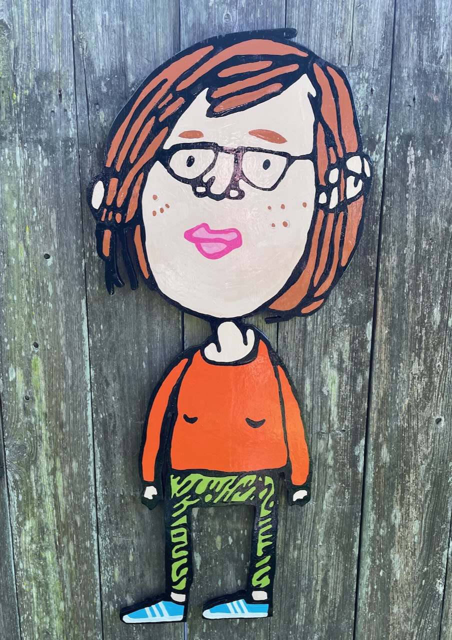 Friendly Woman In Workout Clothes by David Rhoden