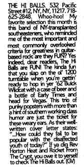 Hi-Balls review from Cake magazine