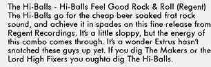 Hi-Balls review from Continental zine