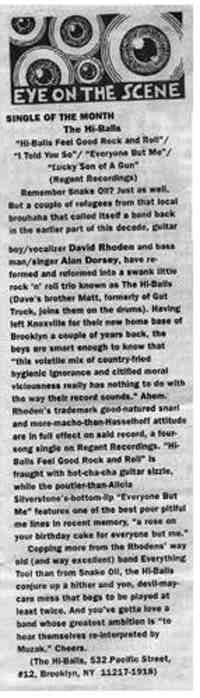 Hi-Balls review from Metropulse